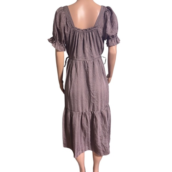 NWT MADWELL Women’s Square-Neck Tiered Midi Dress - Picture 6 of 15